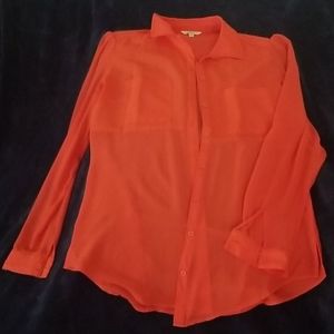 Candie's Coral Button Down Blouse